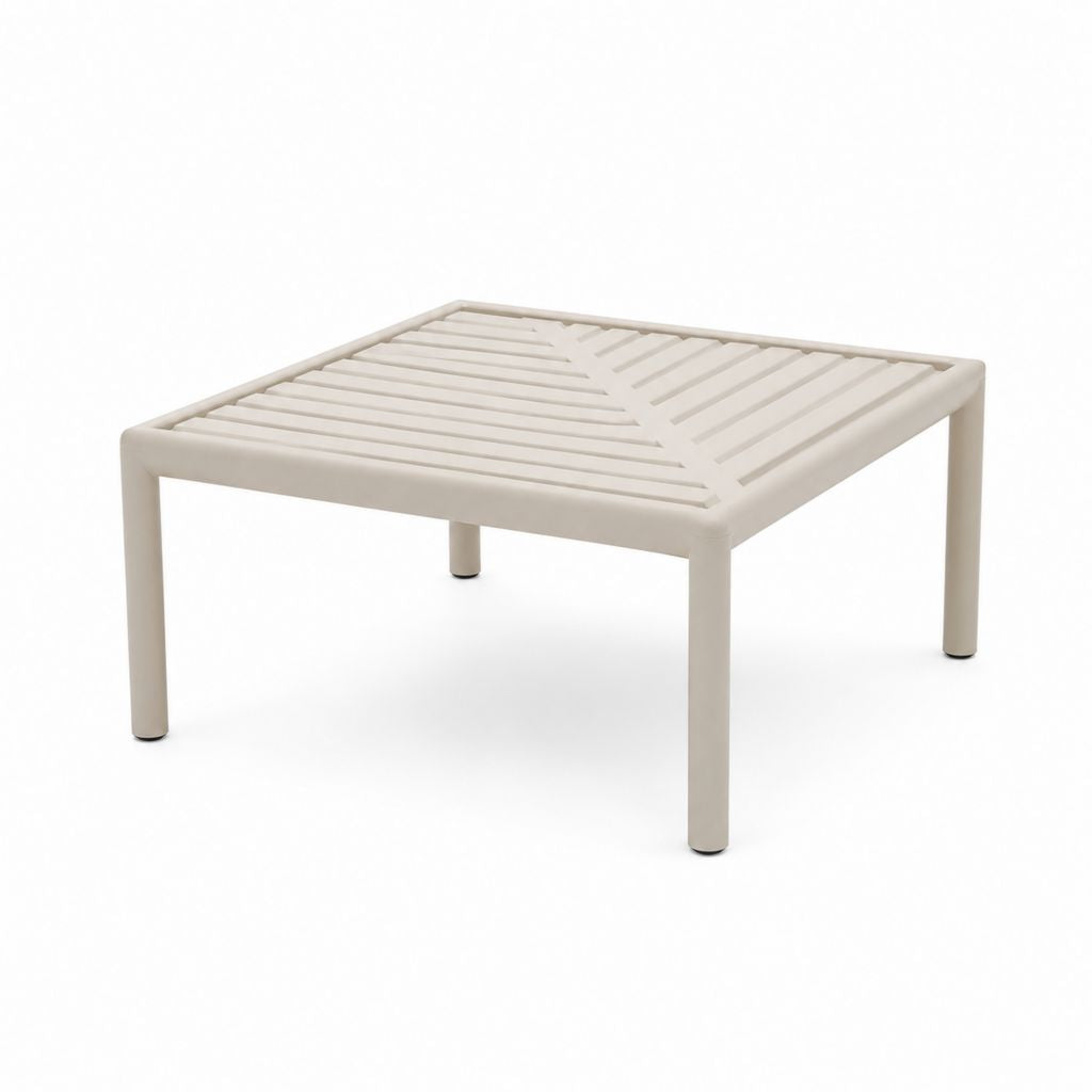 Table basse carrée ivoire en polypropylène 80 x 80 x 35 cm